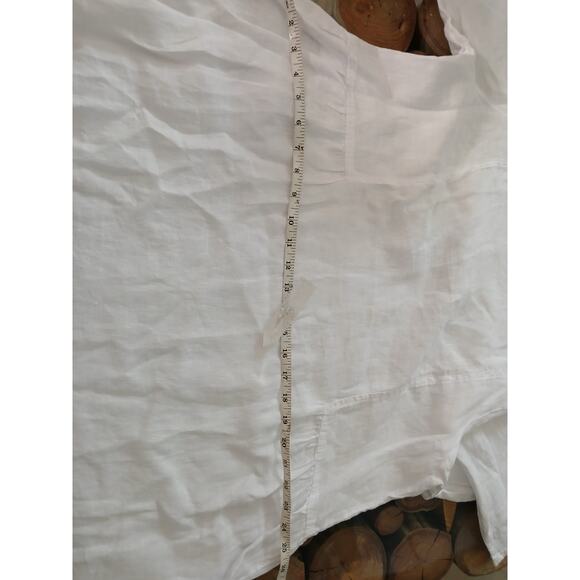 Match Point USA Linen tunic top dress half sleeve Medium White never worn - Picture 11 of 13